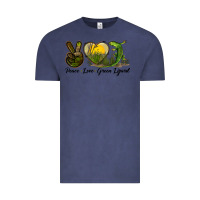 Vintage Denim peace love green lizard Vintage Tee - LillyAllenDesigns