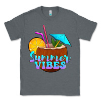 Charcoal Heather summer vibes coconut drink Classic Tee - Jasminsmagicworld