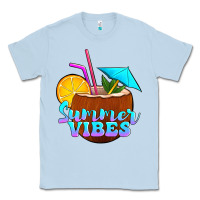 Dusty Blue summer vibes coconut drink Classic Tee - Jasminsmagicworld