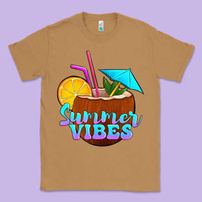 Summer Vibes Coconut Drink Classic Tee Designed By Jasminsmagicworld