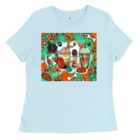 Baby Blue dog coffee cups Ladies Tee - Zillion Design Studio