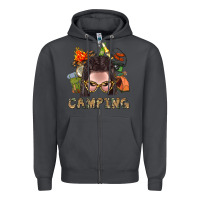 Smoke Camping Braid Hair Woman With Fire Bbs Zipper Hoodie - BundleAndBundleShop