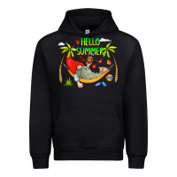 Black Hello Summer Urban Hoodie - CowCowDesign