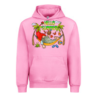 Fuchsia Pink Hello Summer Urban Hoodie - CowCowDesign