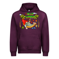 Mauve Wine Hello Summer Urban Hoodie - CowCowDesign