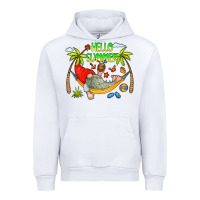 White Hello Summer Urban Hoodie - CowCowDesign