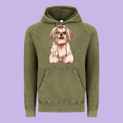 Shih Tzu Vintage Hoodie Designed By Artiststas