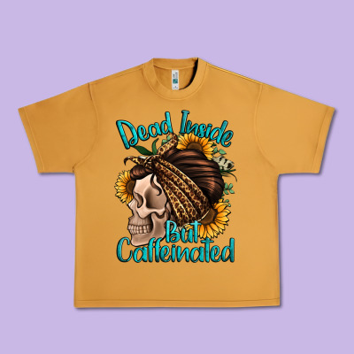 Dead Inside But Caffeinated Urban Heavy Tee Designed By Jasminsmagicworld