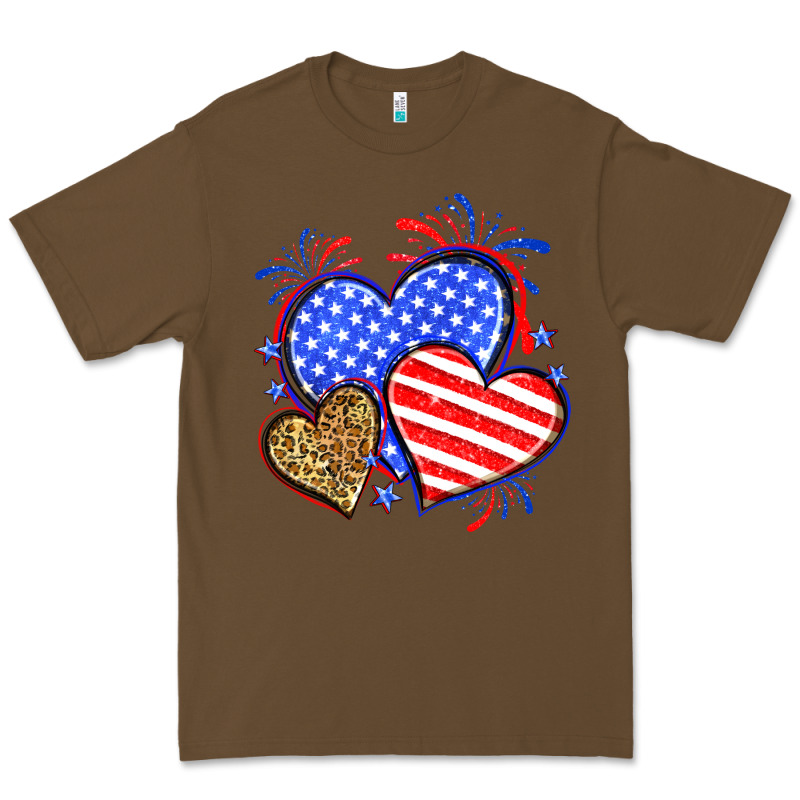 American Flag Leopard Hearts Premium Tee by Neo Western | Teevron