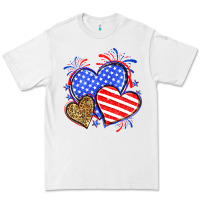 White American flag leopard hearts Premium Tee - Neo Western
