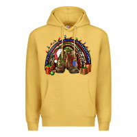 Antique Gold Army Christmas rainbow Premium Hoodie - NancyCooperArtShop