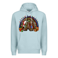 Blue Mist Army Christmas rainbow Premium Hoodie - NancyCooperArtShop