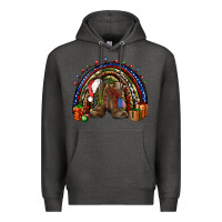 Charcoal Heather Army Christmas rainbow Premium Hoodie - NancyCooperArtShop