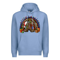 Colony Blue Army Christmas rainbow Premium Hoodie - NancyCooperArtShop