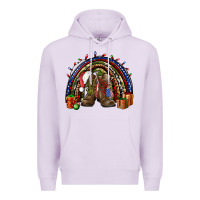 Lilac Army Christmas rainbow Premium Hoodie - NancyCooperArtShop