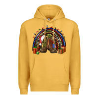 Mustard Army Christmas rainbow Premium Hoodie - NancyCooperArtShop