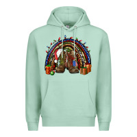 Seafoam Army Christmas rainbow Premium Hoodie - NancyCooperArtShop