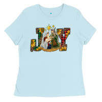 Baby Blue joy holy family Ladies Tee - RanaPortraitStore