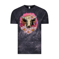 Cloud Black v.d lotus and cow Vintage Tee - AdoDesignShop