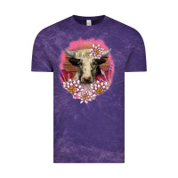 Cloud Purple v.d lotus and cow Vintage Tee - AdoDesignShop