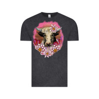 Vintage Black v.d lotus and cow Vintage Tee - AdoDesignShop