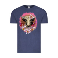 Vintage Denim v.d lotus and cow Vintage Tee - AdoDesignShop
