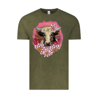 Vintage Olive v.d lotus and cow Vintage Tee - AdoDesignShop