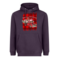 Plum Merry Christmas Y'all Truck Heavyweight Hoodie - Bettercallsaul