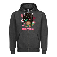 Charcoal Heather Afro Messy Bun Nursing Bbs Zipper Hoodie - BundleAndBundleShop