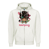 Oatmeal Heather Afro Messy Bun Nursing Bbs Zipper Hoodie - BundleAndBundleShop