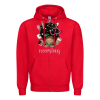 Red Afro Messy Bun Nursing Bbs Zipper Hoodie - BundleAndBundleShop