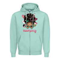 Seafoam Afro Messy Bun Nursing Bbs Zipper Hoodie - BundleAndBundleShop
