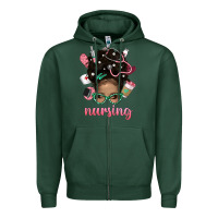 Sports Green Afro Messy Bun Nursing Bbs Zipper Hoodie - BundleAndBundleShop