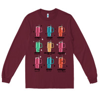 Burgundy coffee thermos Long Sleeve Tee - MaliasSmallBusiness
