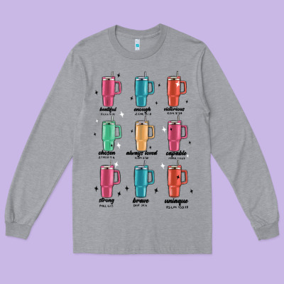 Coffee Thermos Long Sleeve Tee Designed By Maliassmallbusiness