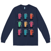 Navy coffee thermos Long Sleeve Tee - MaliasSmallBusiness