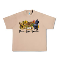 Burro Peace Love Rooster Urban Heavy Tee - LillyAllenDesigns