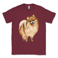 Burgundy Pomeranian Dog Illustrations Classic Tee - LillyAllenDesigns