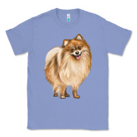 Colony Blue Pomeranian Dog Illustrations Classic Tee - LillyAllenDesigns