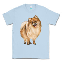 Dusty Blue Pomeranian Dog Illustrations Classic Tee - LillyAllenDesigns