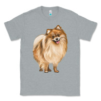 Heather Grey Pomeranian Dog Illustrations Classic Tee - LillyAllenDesigns