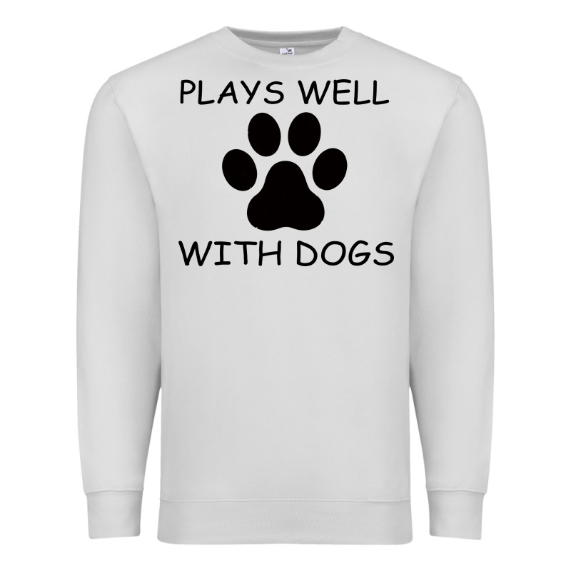 Plays Well With Dogs Premium Sweatshirt by Bettercallsaul | Teevron