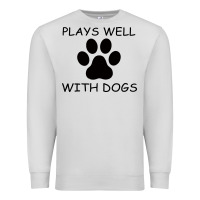 Dove Grey Plays Well With Dogs Premium Sweatshirt - Bettercallsaul