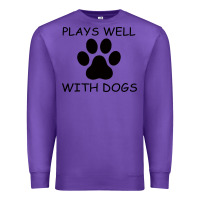 Purple Plays Well With Dogs Premium Sweatshirt - Bettercallsaul