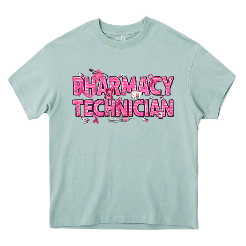 Breast Cancer Pharmacy Technician Heavy Core Tee by texasbilliewilder | Teevron