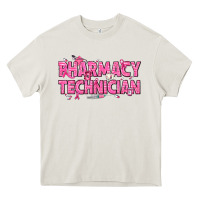 Cream Breast Cancer Pharmacy Technician Heavy Core Tee - texasbilliewilder