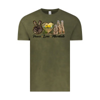 Vintage Olive Peace Love Meerkats Vintage Tee - LillyAllenDesigns