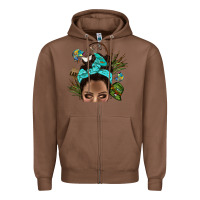 Chestnut Lake Camping Afro Messy Bun Bbs Zipper Hoodie - BundleAndBundleShop