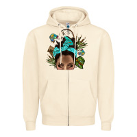 Sandshell Lake Camping Afro Messy Bun Bbs Zipper Hoodie - BundleAndBundleShop