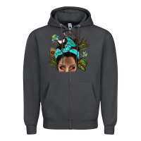 Smoke Lake Camping Afro Messy Bun Bbs Zipper Hoodie - BundleAndBundleShop